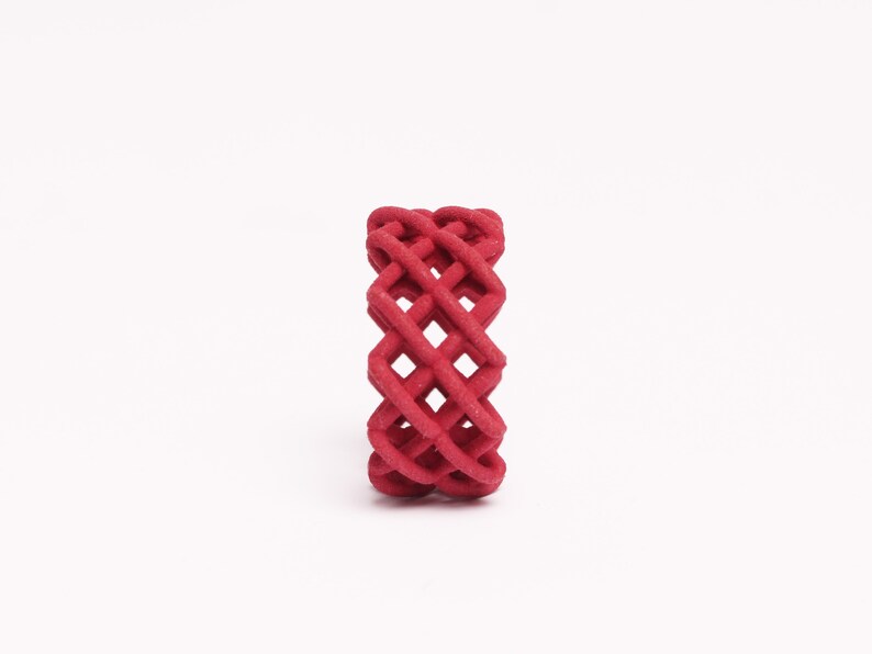 Large ring red a statement jewelry in modern design a gift for her image 4