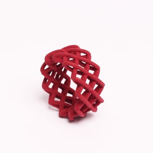 Large ring red a statement jewelry in modern design a gift for her image 1