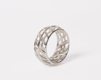 architecture ring made of sterlingsilver parametric design, chunky ring gift for man