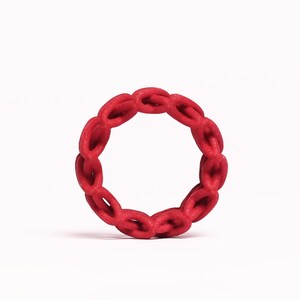 Large ring red a statement jewelry in modern design a gift for her image 5