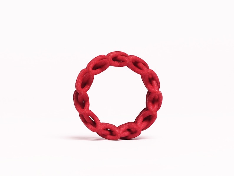 Large ring red a statement jewelry in modern design a gift for her image 5