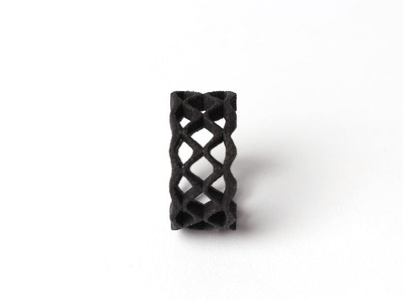 Black Wave Ring, Geometric Jewelry, Statement Ring Black, Architectural Ring, Contemporary Jewelry, Modern Jewelry, Large Ring Black image 3