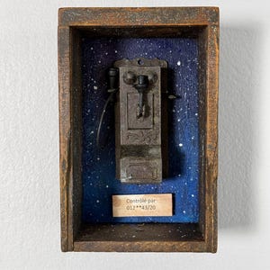 Original Montagekunst, Einzelstück, Schaukasten, Fundstück Kunst
