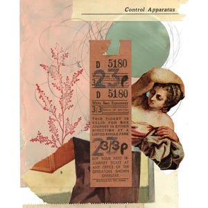 Original Collage -Control Apparatus, Handmade Collage, Mixed Media