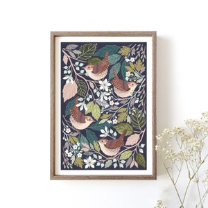 Wren Giclée Art Print // Nature Inspired Bird Art Print //  Woodland Home Art // Bird Art Gift for Nature Lovers // Wildlife Illustration