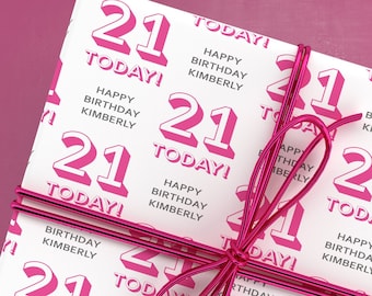 Personalised 21st Birthday Gift Wrap - Personalised 21 Today Wrapping Paper - 21 Birthday Gift - Custom 21 Birthday Wrapping Paper