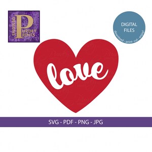 Love Heart Printable - Love SVG Datei - Love Heart Cut Datei - Herz SVG Datei - SVG Für T Shirts - Love Heart Bild Print at Home