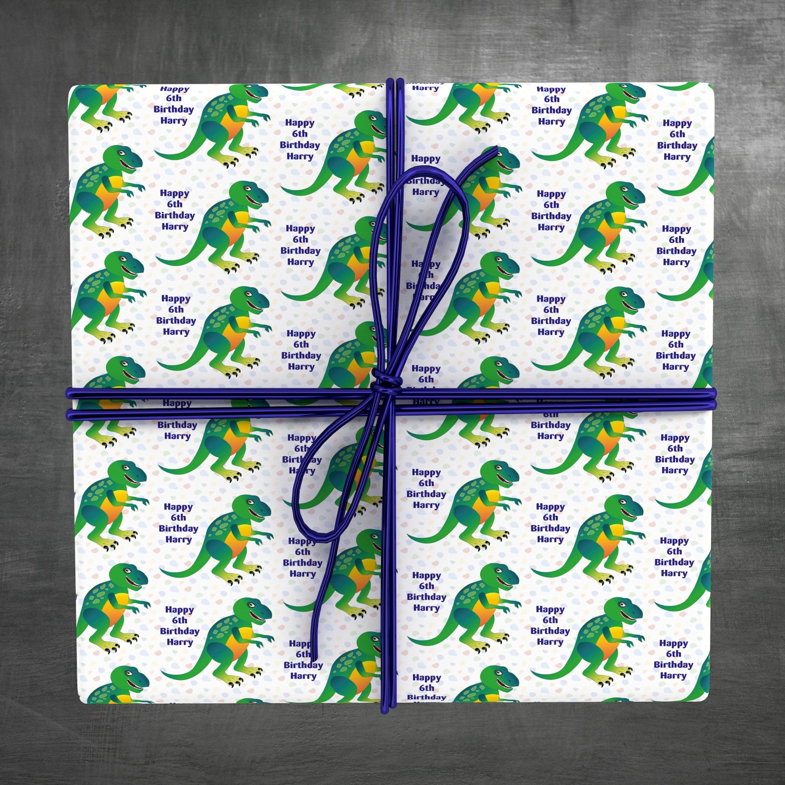 Personalised Dinosaur Birthday Wrapping Paper T Rex Gift Etsy