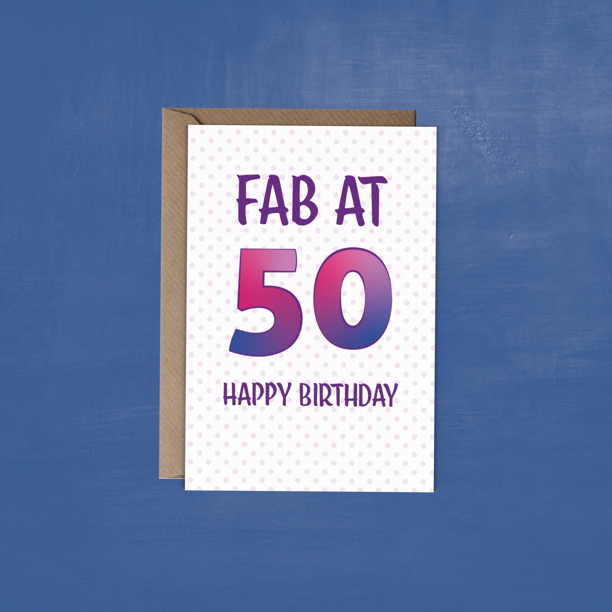 Printable Fab at 50 Card Printable 50 Birthday Card 50th - Etsy Canada