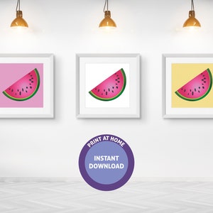 Digital Download Printable Watermelon Image, Watermelon Art, Kitchen Fruit Print, Wall Decor, Abstract Wall Art, Printable,