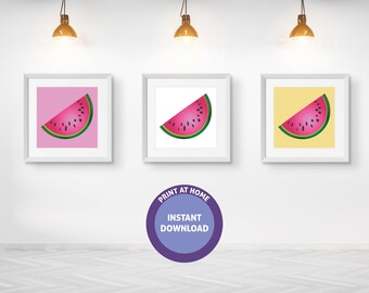 Digitaler Download druckbare Wassermelone Bild, Wassermelone Kunst, Küche Obst Druck, Wand-Dekor, abstrakte Wandkunst, druckbar,