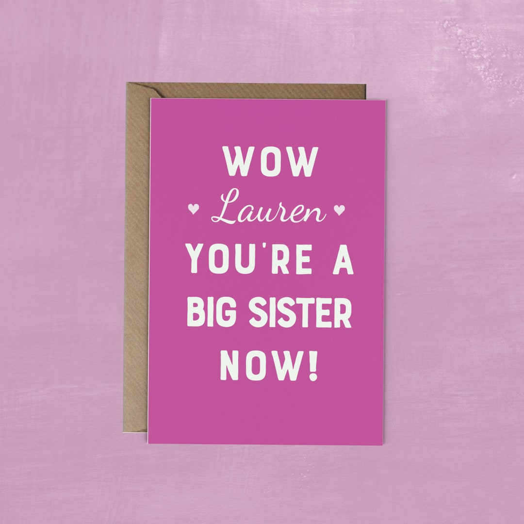 Personalised New Big Sister Card Siblings Card Big Sister - Etsy