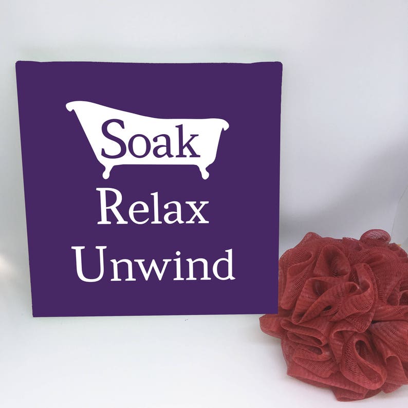 Soak Relax & Unwind Bathroom Canvas Bathroom Wall Decor Etsy UK