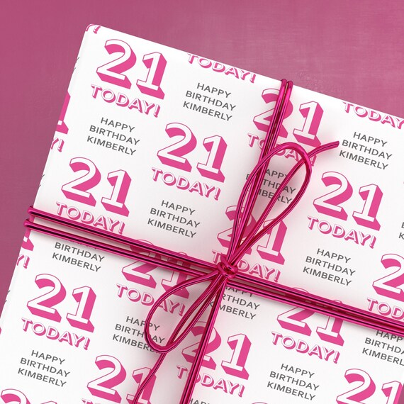 Personalised 21st Birthday Gift Wrap - Personalised 21 Today Wrapping Paper - 21 Birthday Gift - Custom 21 Birthday Wrapping Paper