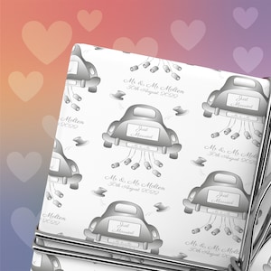 Personalised Mr and Mr Wedding Wrapping Paper - Personalised Gay Wedding Gift Wrap - Just Married Mr & Mr Wedding Paper - Happy Couple Paper