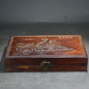 Chinese hand carved rosewood fish pattern storage box/treasure box,unique decoration, furniture decoration,exquisite wood carving