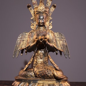 Handmade bronze Mazu Buddha statue ornament, home decoration, unique and precious, worth collecting