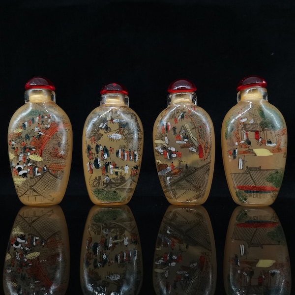 China exquisite handcrafted Exquisite Inner Painting Craft Snuff Bottle decoration,unique designs/exquisite craftsmanship,can be used