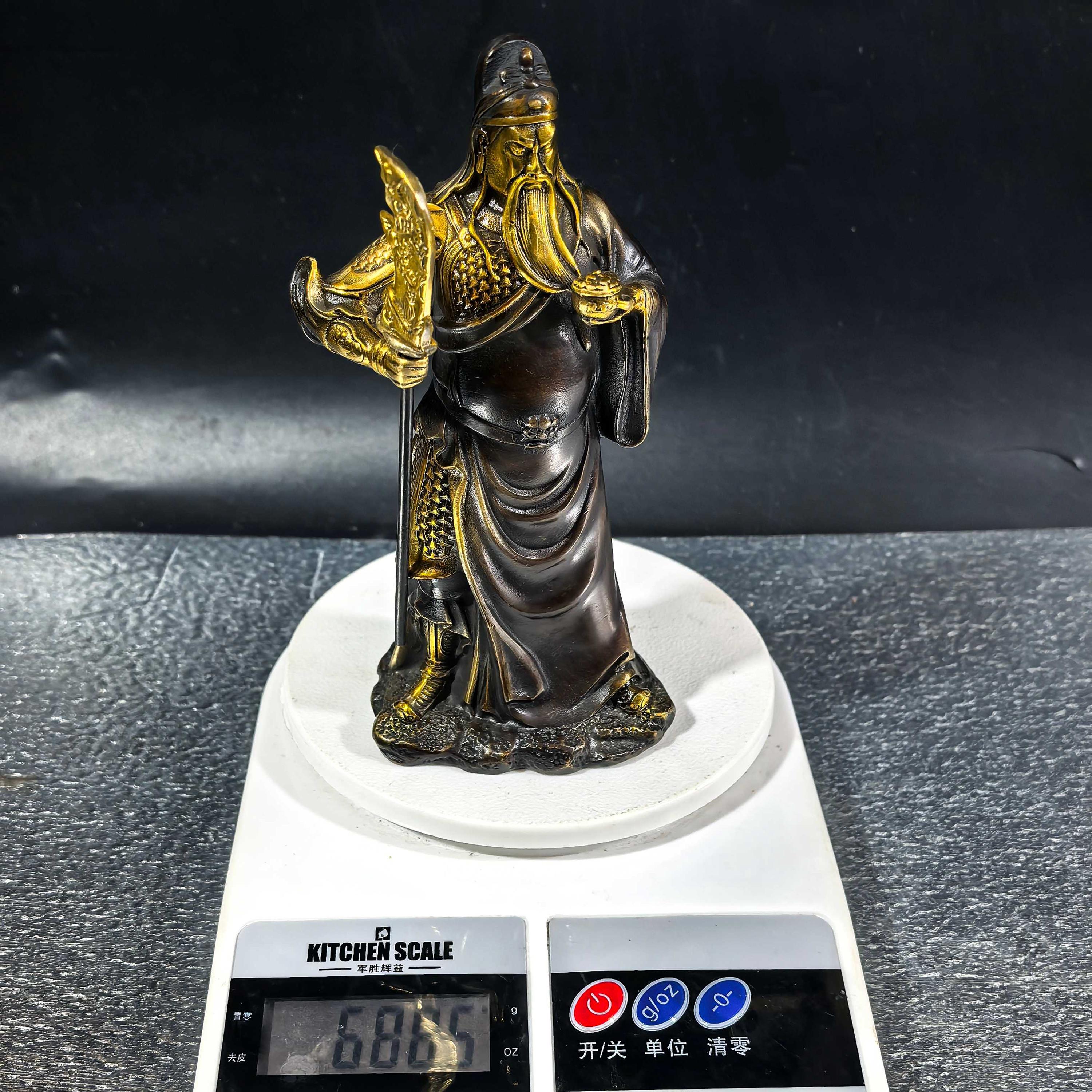 Handcarved Bronze Guan Gong Statue,exquisite Pattern,unique