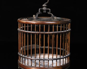 Chinese collection of rosewood circular grasshopper cages that can be used