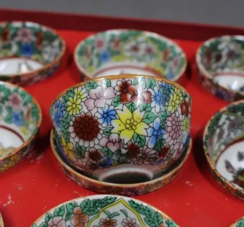Handcarved Chinese Zodiac Tea Cups,tea Sets a Set,jingdezhen Porcelain