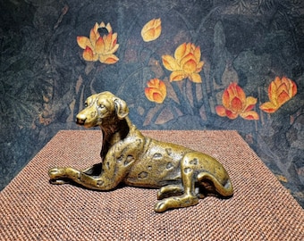 ブロンズ 犬の彫刻　犬の置物　芸術オブジェ　アンティーク vivienne-style_85620ld