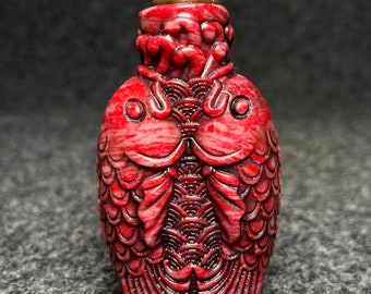 中国のアンティークの純粋な手彫りの絶妙な珍しい鶏の血石松の老人の