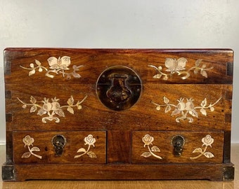 Rosewood inlaid shell flower and bird pattern jewelry box,drawer box,storage box,handmade,home decoration,wedding gift,collecting and using