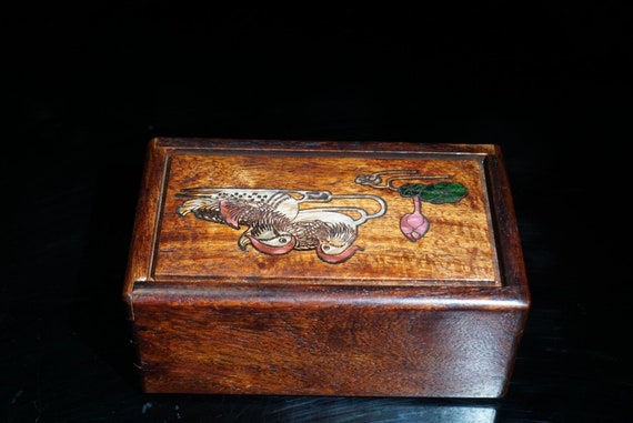 Chinese collection handmade rosewood jewelry box … - image 8