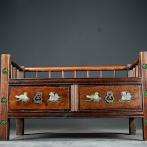 Chinese handmade carved rosewood inlaid with gemstones and mandarin duck patterns tea cabinets, unique and rare, worth collecting and using