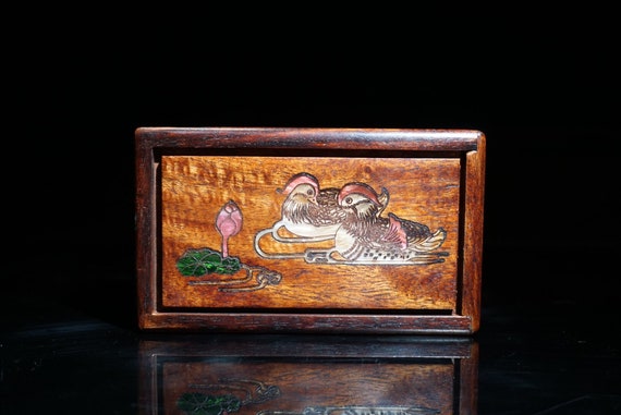 Chinese collection handmade rosewood jewelry box … - image 1