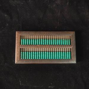 Red wood inlaid with turquoise beads abacus, handmade in China, office supplies, furniture decoration, learning supplies, usable