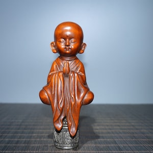 Buchsbaum Buddha Statue dekorative Ornamente,handgefertigt,dekorierte Möbel,selten und einzigartig,exquisite Handwerkskunst,sammeln und verwenden