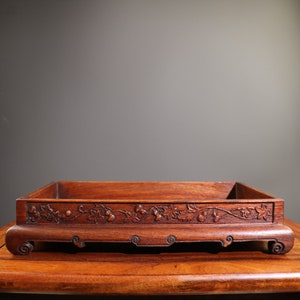 Chinese collection handmade rosewood tea tray, fruit tray, rare furniture decoration, can be used
