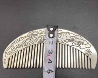 Chinese Antiques Handmade Tibetan Silver Comb, Hairdressing Comb