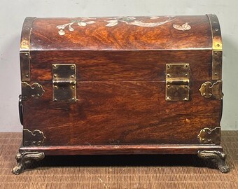 中国のコレクション手作りの彫刻ローズウッドの花と鳥のパターンの収納