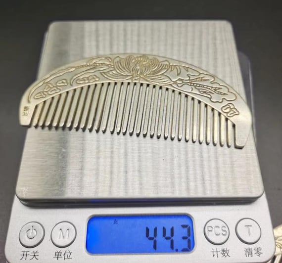 Chinese Antiques Handmade Tibetan Silver Comb, Hairdressing Comb