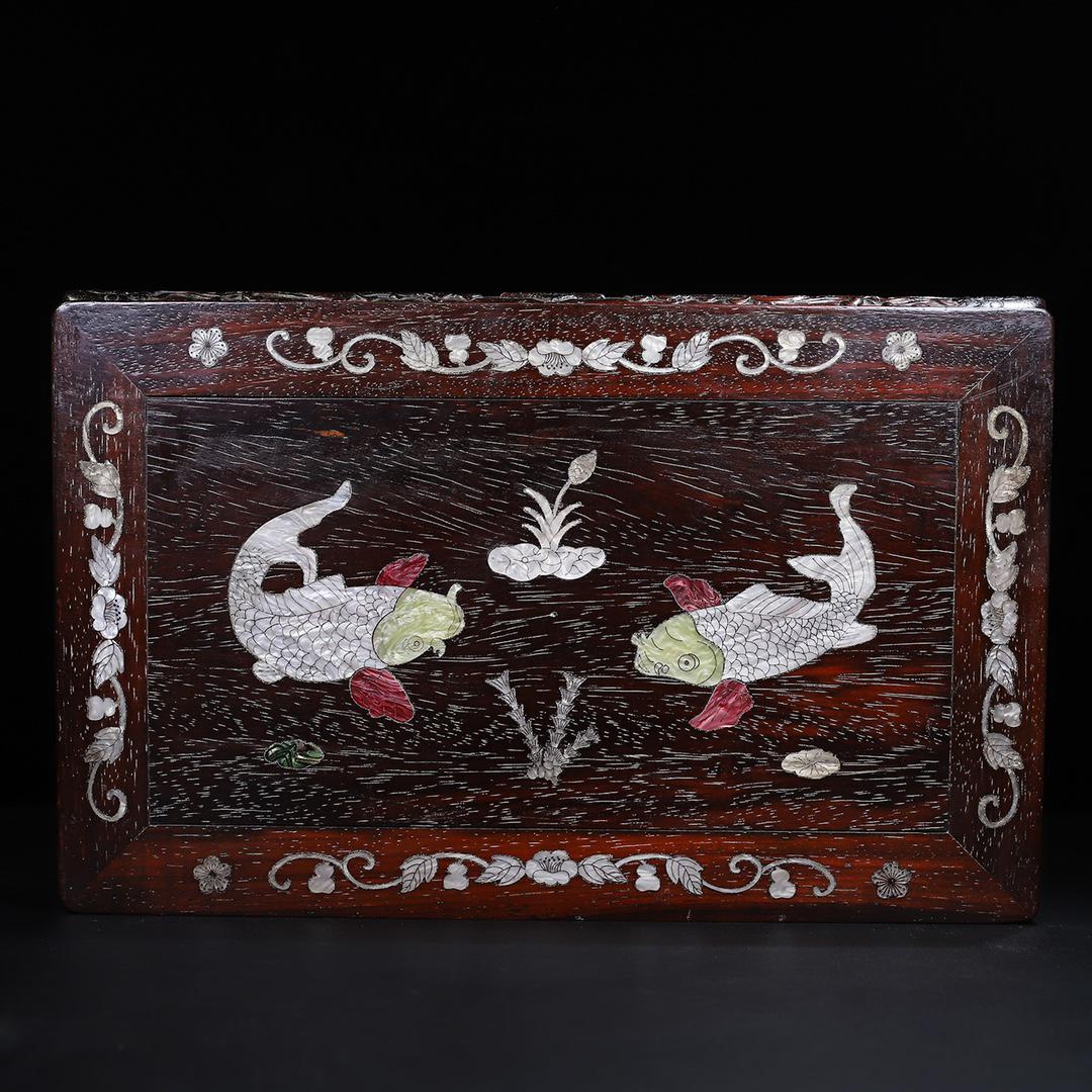 Rarest Shape Hand Carved Solid Wood Lotus Fish Patterned Small Tea/coffee Table,rare ...