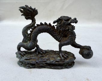 精巧な中国アンティークブロンズドラゴン像装飾、手作り - Etsy 日本