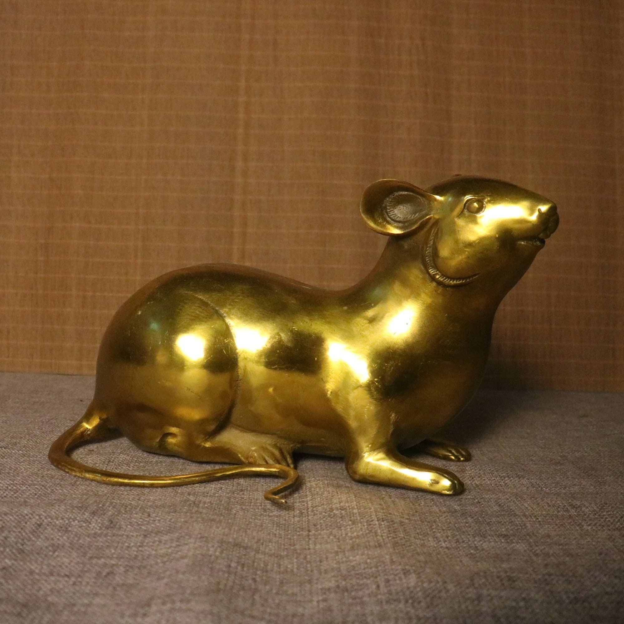 Chinese Antique Hand Carved Bronze Rat Statue Ornament,zodiac Rat