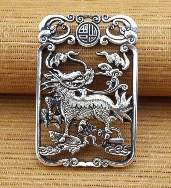 Collectibles Chinese Tibetan Silver Two sided Kir… - image 2