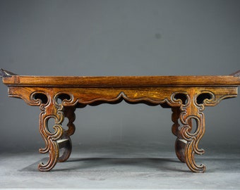 Chinese handmade carved rosewood hollowed out tea table /coffee table,furniture decoration, worth collecting and using