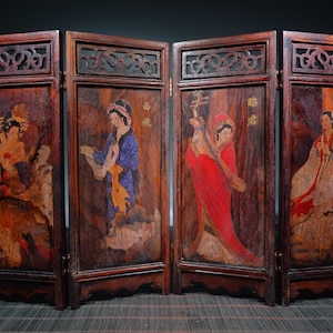 Rosewood Four Beauties Screen decorative ornaments,handcrafted,decorated furniture,rare and unique,exquisite craftsmanship,collecting