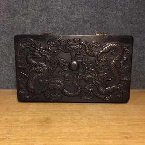 Chinese handmade carved rosewood dragon pattern box/jewelry box/storage box, exquisite patterns, furniture decoration, collecting and using