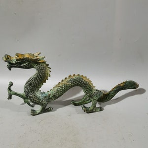 Hand carved bronze Dragon Statue,handcrafted,exquisite craftsmanship,desktop/home decoration,collection and use