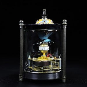 Relojes mecánicos cloisonné tallados a mano antiguos chinos/adornos de reloj, decoración de muebles, adornos de interior únicos