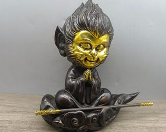 アンティークな日本の根付 木彫り 猿の座像 * - Etsy 日本