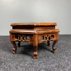 Chinese handmade carved rosewood Hexagonal base, flower drum base, copywriting base ornaments, flower table ornaments