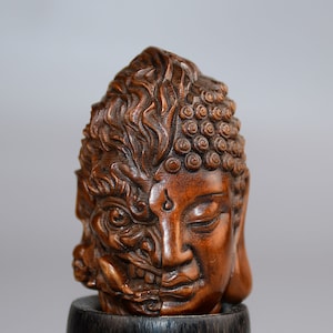 Chinesische handgefertigte Buchsbaum-Buddha-Statue-Dekoration, einzigartiges Design, seltene Form