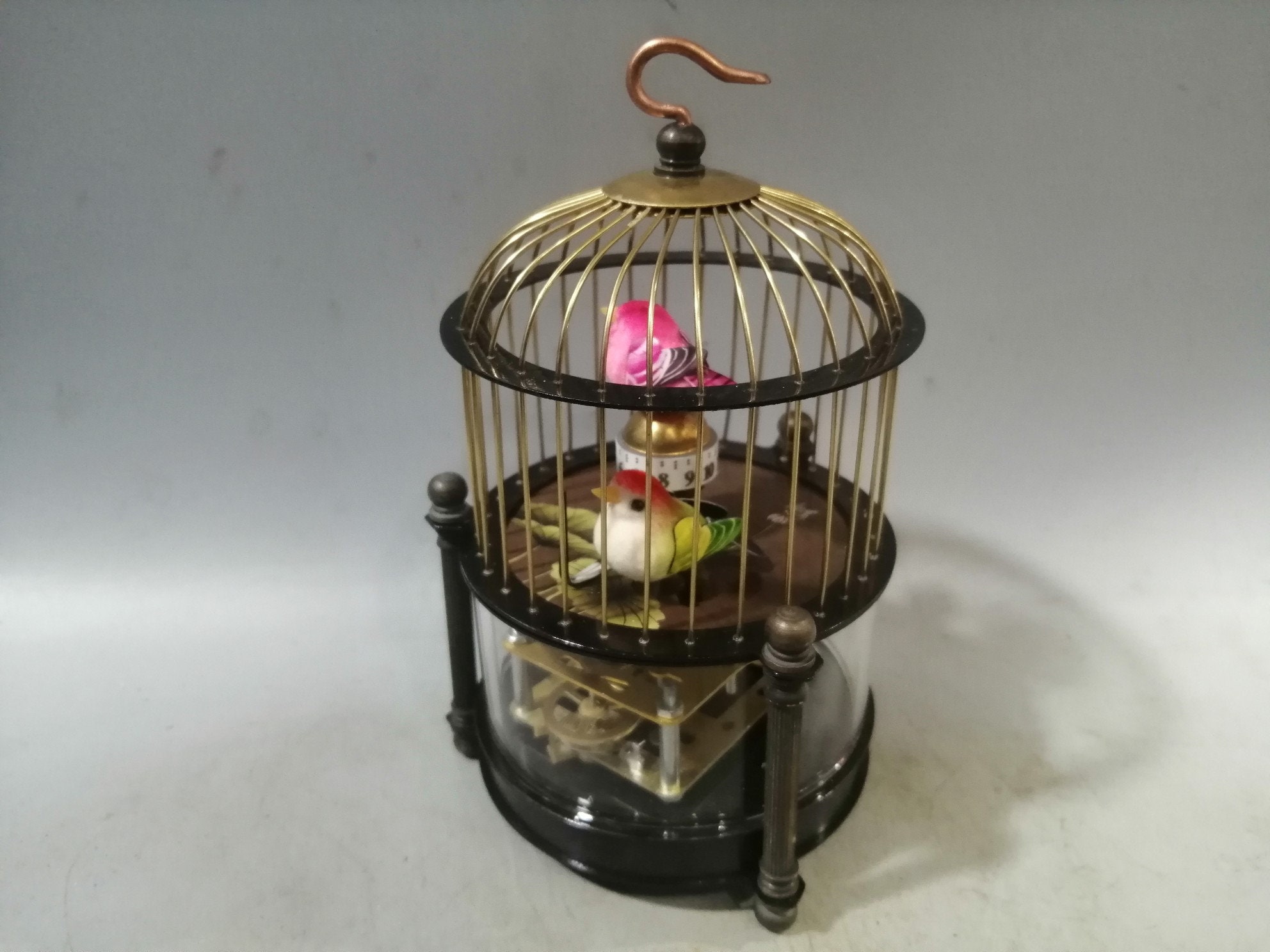 ProClocks · Animated Alarm Cloisonne Bird Cage Clock